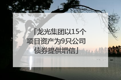 龙光集团以15个项目资产为9只公司债券提供增信