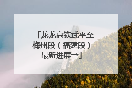 龙龙高铁武平至梅州段（福建段）最新进展→
