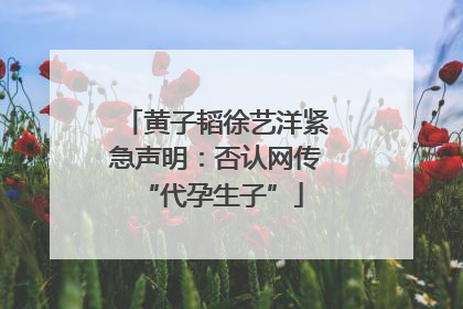 黄子韬徐艺洋紧急声明：否认网传 “代孕生子”