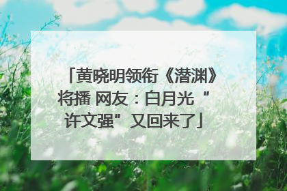 黄晓明领衔《潜渊》将播 网友：白月光“许文强”又回来了