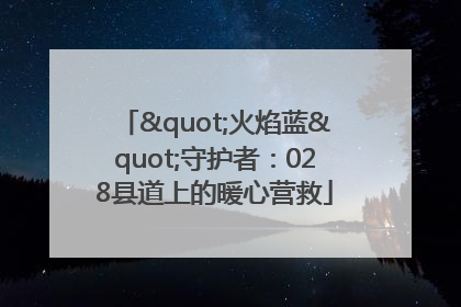 "火焰蓝"守护者：028县道上的暖心营救