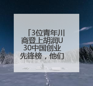3位青年川商登上胡润U30中国创业先锋榜，他们来自哪些赛道？
