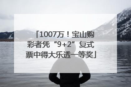 1007万！宝山购彩者凭“9+2”复式票中得大乐透一等奖