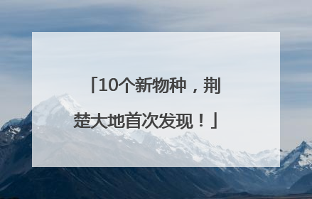 10个新物种，荆楚大地首次发现！