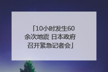 10小时发生60余次地震 日本政府召开紧急记者会