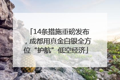 14条措施重磅发布，成都用真金白银全方位“护航”低空经济