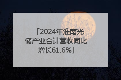 2024年淮南光储产业合计营收同比增长61.6%
