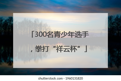 300名青少年选手，拳打“祥云杯”