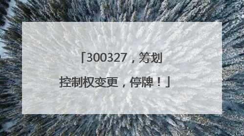 300327，筹划控制权变更，停牌！