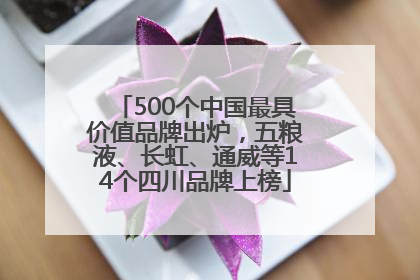 500个中国最具价值品牌出炉，五粮液、长虹、通威等14个四川品牌上榜